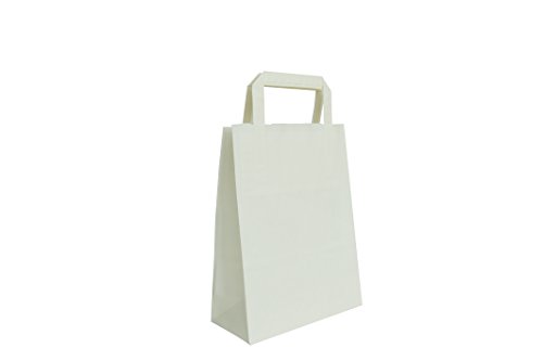 Carte Dozio - Shopper aus Kraft Farbe Weiß, flacher Griff, F.To cm 18 + 8 x 24, Cf 25 Stück von Carte Dozio