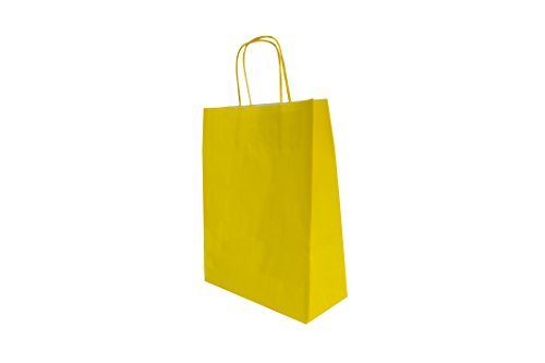 Carte Dozio - Shopper aus Papier, Farbe Gelb, gedrehter Griff, 22 + 10 x 27 cm, 25 Stück von Carte Dozio