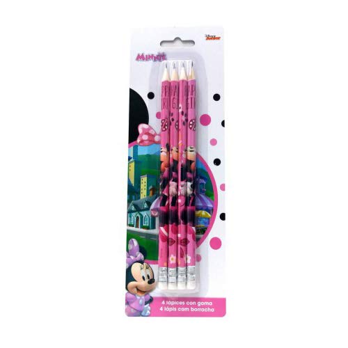 Schreibwaren Bleistifte mit Radiergummi Disney Minnie 4 Stück von Cartoleria