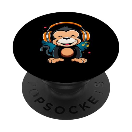 Cartoon-Affe Mit Kopfhörern PopSockets Klebender PopGrip Cartoon-Affe Mit Kopfhörern PopSockets Klebender PopGrip von Cartoon-Affe Mit Kopfhörern Designs