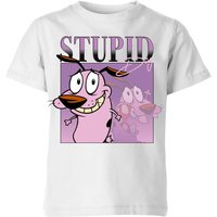 Cartoon Network Spin-Off Courage The Cowardly Dog 90s Photoshoot Kinder T-Shirt - Weiß - 9-10 Jahre von Cartoon Network