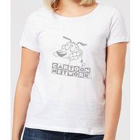 Courage The Cowardly Dog Outline Women's T-Shirt - White - L von Cartoon Network