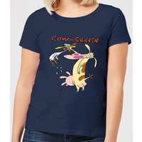 Cow and Chicken Characters Women's T-Shirt - Navy - M von Cartoon Network