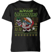 Dexter's Lab Pattern Kids' Christmas T-Shirt - Black - 7-8 Jahre von Cartoon Network