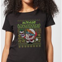 Dexter's Lab Pattern Women's Christmas T-Shirt - Black - L von Cartoon Network