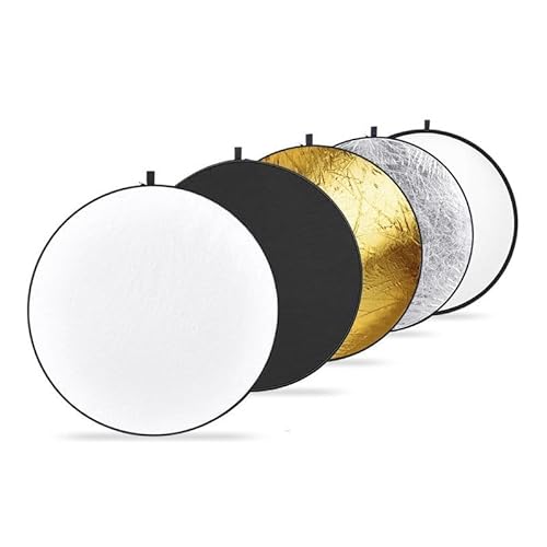 Caruba 5-in-1 Gold, Silber, Schwarz - Weiß, Transparent - 30cm Reflexionsschirm für Studio- und On-Location-Fotografie mit kompaktem, faltbarem Design von Caruba