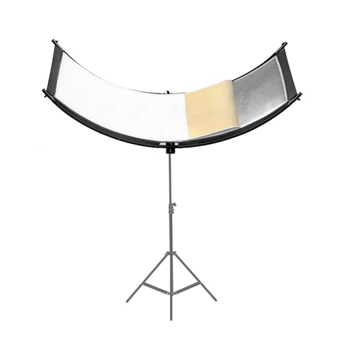Caruba Curved Face Reflector Pro - 180x65cm U-förmiger Reflexionsschirm für Porträts mit 2-in-1 Gold/Weiß Stoff - Einfach verstellbar Caruba Curved Face Reflector Pro - 180x65cm U-förmiger Reflexionsschirm für Porträts mit 2-in-1 Gold/Weiß Stoff - Einfach verstellbar von Caruba