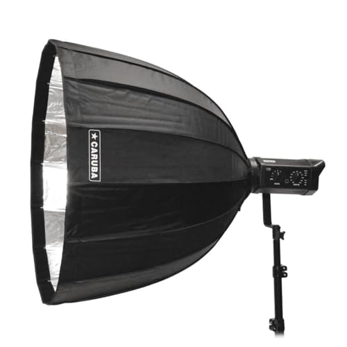 Caruba Deep Parabolic Softbox - Vielseitige Beleuchtungslösung mit tiefem Design, inkl. Tragetasche - Durchmesser von 90cm, Tiefe von 70cm - Sanfter Übergang von Schatten Softbox Caruba Deep Parabolic Softbox - Vielseitige Beleuchtungslösung mit tiefem Design, inkl. Tragetasche - Durchmesser von 90cm, Tiefe von 70cm - Sanfter Übergang von Schatten Softbox von Caruba