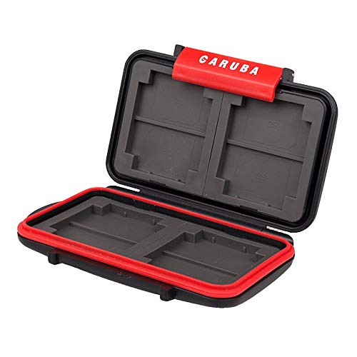 Caruba MCC-1 Speicherkartensteckplatz für 8 Karten, schwarz, rot – Steckplätze für Speicherkarten (8 Karten, CF+,SD, Schwarz, Rot) von Caruba