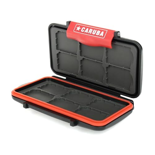 Caruba Multi Card Case MCC-4 für 12 SD Karten - Speicherkarten Aufbewahrung Tasche - Wasserdicht, Staubdicht, Hard Case von Caruba