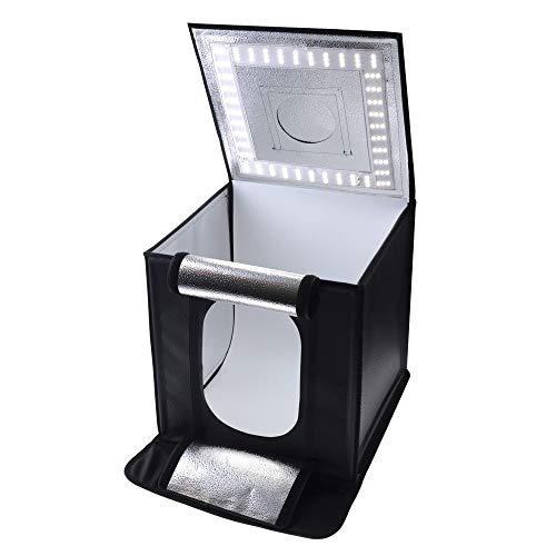 Caruba Portable Fotostudio LED Dimmbar 70x70x70cm - Professionelle Fotografie-Lichtbox für Produktfotos - 15000LX Fotobox von Caruba