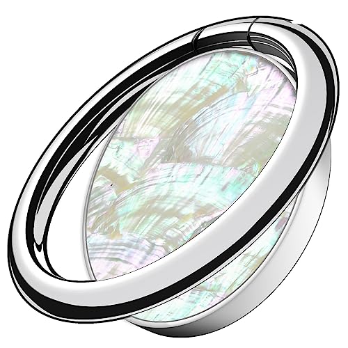 Carveit Handy Fingerhalterung Smartphone Ring Handy Ring, Handyring [360 Grad Drehung] aus Metall Handyring aus kompatibel iPhone, Samsung Galaxy, Google Pixel, Silber-Weiß, [1 Stücke] von Carveit