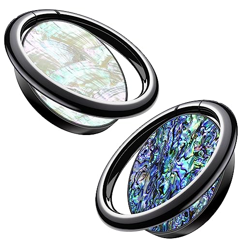 Carveit Handy Fingerhalterung Smartphone Ring Handy Ring, Handyring [360 Grad Drehung] aus Metall Handyring aus kompatibel iPhone, Samsung Galaxy, Google Pixel, Schwarz-Lebhaft+Weiß, [2 Stücke] von Carveit