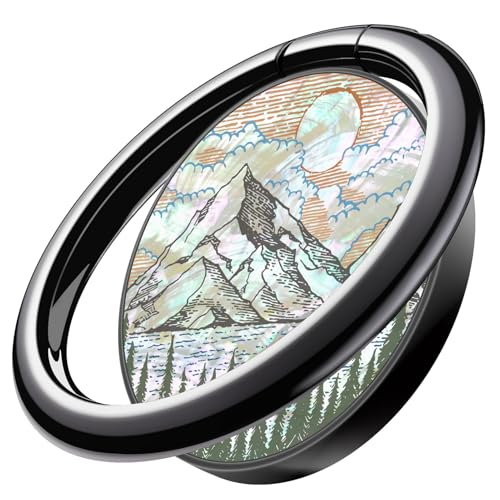 Carveit Handy Fingerhalterung Smartphone Ring Handy Ring, Natürlich Muschel & Metall aus kompatibel iPhone,Samsung,Pixel,Schwarz-Alpensee Carveit Handy Fingerhalterung Smartphone Ring Handy Ring, Natürlich Muschel & Metall aus kompatibel iPhone,Samsung,Pixel,Schwarz-Alpensee von Carveit