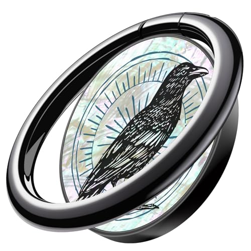 Carveit Handy Fingerhalterung Smartphone Ring Handy Ring, Natürlich Muschel & Metall aus kompatibel iPhone,Samsung,Pixel,Schwarz-Hexerei Rabe Carveit Handy Fingerhalterung Smartphone Ring Handy Ring, Natürlich Muschel & Metall aus kompatibel iPhone,Samsung,Pixel,Schwarz-Hexerei Rabe von Carveit