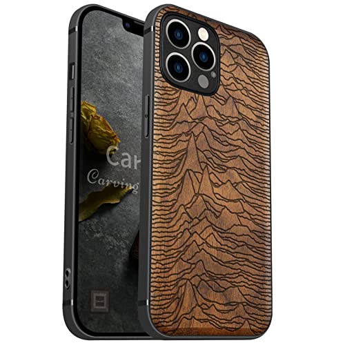 Carveit Handyhülle für iPhone 12 Pro Holz Cover kompatibel MagSafe mit Apple & QI drahtlosen magnetischen Ladegeräten Massivholz Kompatibel mit 12 Pro hulle（Nussbaum-Der erste Pulsar） von Carveit
