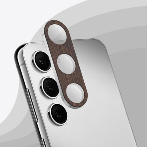 Carveit Kameraschutz kompatibel mit Samsung Galaxy S23 / S23 Plus Kamera Schutzfolie, Holz Objektiv Schutz Folie, 9H Glas Schutzglas Camera Protector, (Dunklesholz) [1 Stücke] von Carveit