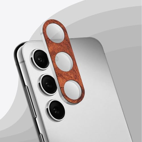 Carveit Kameraschutz kompatibel mit Samsung Galaxy S23 / S23 Plus Kamera Schutzfolie, Holz Objektiv Schutz Folie, 9H Glas Schutzglas Camera Protector, (Rosigholz) [1 Stücke] von Carveit