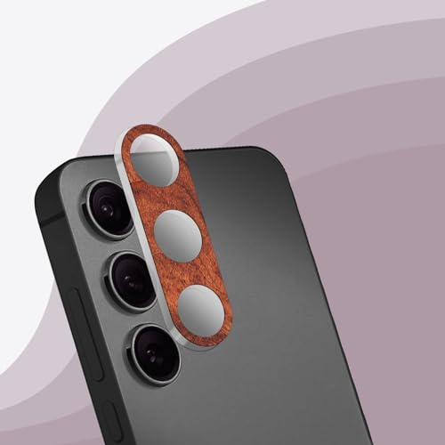 Carveit Kameraschutz kompatibel mit Samsung Galaxy S24 Kamera Schutzfolie, Holz Objektiv Schutz Folie, 9H Glas Schutzglas Camera Protector, (Rosigholz) [1 Stücke] von Carveit