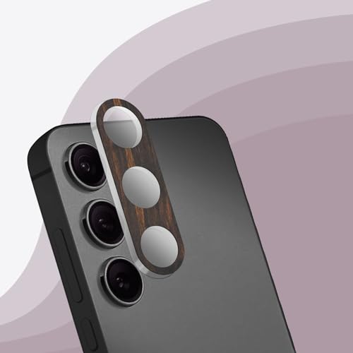 Carveit Kameraschutz kompatibel mit Samsung Galaxy S24 Plus Kamera Schutzfolie, Holz Objektiv Schutz Folie, 9H Glas Schutzglas Camera Protector, (Dunklesholz) [1 Stücke] von Carveit