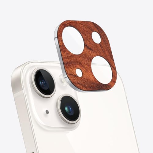 Carveit Kameraschutz kompatibel mit iPhone 13/13 mini Kamera Schutzfolie, Holz Objektiv Schutz Folie, 9H Glas Schutzglas Camera Protector, (Rosigholz) [1 Stücke] von Carveit
