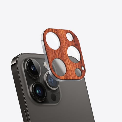 Carveit Kameraschutz kompatibel mit iPhone 13 Pro /13 Pro Max Kamera Schutzfolie, Holz Objektiv Schutz Folie, 9H Glas Schutzglas Camera Protector, (Rosigholz) [1 Stücke] von Carveit