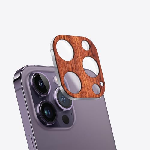 Carveit Kameraschutz kompatibel mit iPhone 14 Pro /14 Pro Max Kamera Schutzfolie, Holz Objektiv Schutz Folie, 9H Glas Schutzglas Camera Protector, (Rosigholz) [1 Stücke] von Carveit