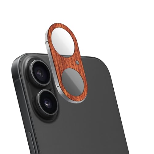 Carveit Kameraschutz kompatibel mit iPhone 16/16 Plus Kamera Schutzfolie, Holz Objektiv Schutz Folie, 9H Glas Schutzglas Camera Protector, (Rosigholz) [1 Stücke] von Carveit