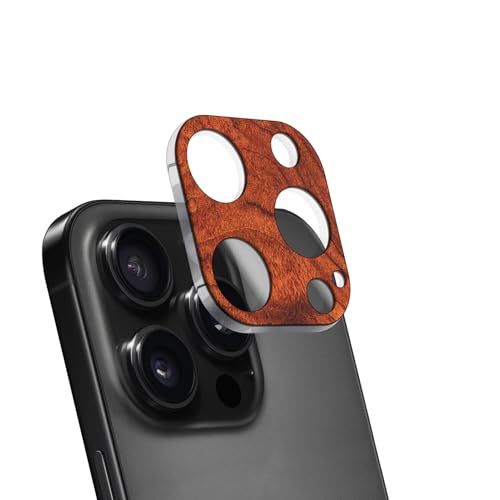 Carveit Kameraschutz kompatibel mit iPhone 16 Pro /16 Pro Max Kamera Schutzfolie, Holz Objektiv Schutz Folie, 9H Glas Schutzglas Camera Protector, (Rosigholz) [1 Stücke] von Carveit