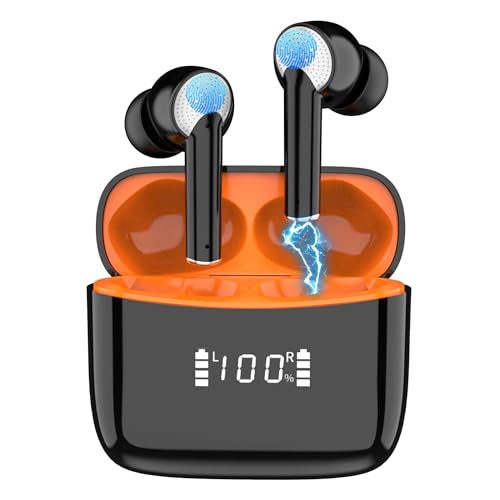 Bluetooth Kopfhörer,Kopfhörer Kabellos Bluetooth 5.3 Sport In Ear Kopfhörer,Touch Control mit LED-Anzeige, IPX7 wasserdichte,ENC Call Noise Cancelling Lärmreduzierung,50 std Spielzeit,Earbuds von Carviki