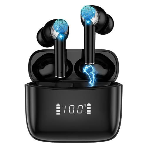 Bluetooth Kopfhörer,Kopfhörer Kabellos Bluetooth 5.3 in Ear mit Noise Cancelling ENC,LED Anzeige,über 50 Stunden Spielzeit,Kabellose Kopfhörer Minimalistisches Design,Earbuds Wasserdicht IPX7 von Carviki