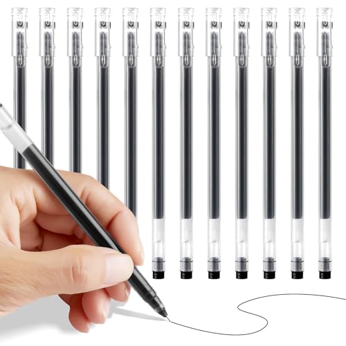 Casbomy 12 Stück 0,35mm Gel-Tintenstift Extra Feine, Gel Pen, Gelstifte Schwarz, Schnell Trocknende Tinte Tintenroller Japanische Schule Schreibwaren Gel Stifte von Casbomy