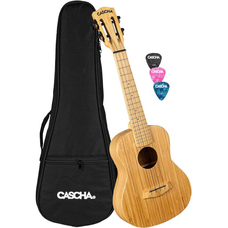 Cascha HH 2313 Natural Bamboo Concert Ukulele Pack von Cascha