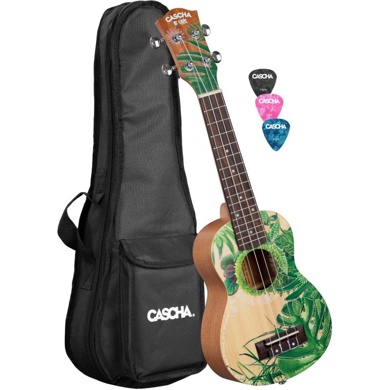 Cascha HH 2602 Sopran Art Series Leafy Soprano Ukulele Starter Pack von Cascha