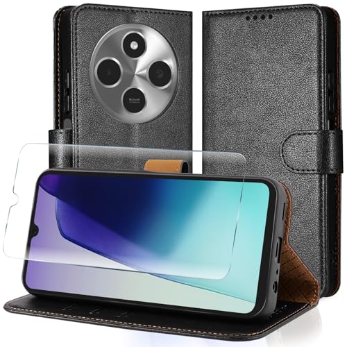 Case Collection 3 in 1 Klapphülle für Xiaomi Redmi 14C Hülle und Panzer Schutz Glas - Leder Handyhülle [RFID-Blockierung] Stoßfest [Ständer] Handy für Redmi 14C Hülle von Case Collection