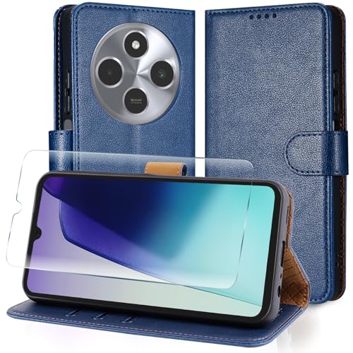 Case Collection 3 in 1 Klapphülle für Xiaomi Redmi 14C Hülle und Panzer Schutz Glas - Leder Handyhülle [RFID-Blockierung] Stoßfest [Ständer] Handy für Redmi 14C Hülle von Case Collection
