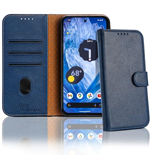 Case Collection für Google Pixel 8a Hülle - Leder Handyhülle mit Kartenfächern [RFID-Blockierung] Stoßfest [Standfunktion] Handy Schutzhülle für Pixel 8a Hülle von Case Collection