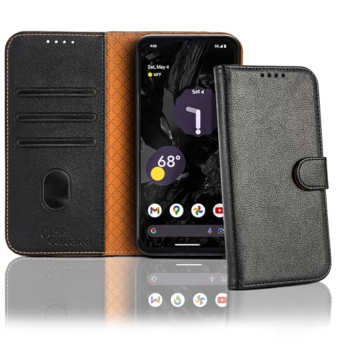 Case Collection für Google Pixel 8a Hülle - Leder Handyhülle mit Kartenfächern [RFID-Blockierung] Stoßfest [Standfunktion] Handy Schutzhülle für Pixel 8a Hülle von Case Collection