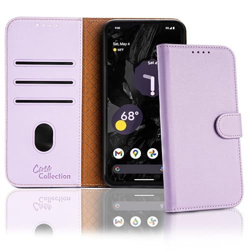 Case Collection für Google Pixel 8a Hülle - Leder Handyhülle mit Kartenfächern [RFID-Blockierung] Stoßfest [Standfunktion] Handy Schutzhülle für Pixel 8a Hülle von Case Collection