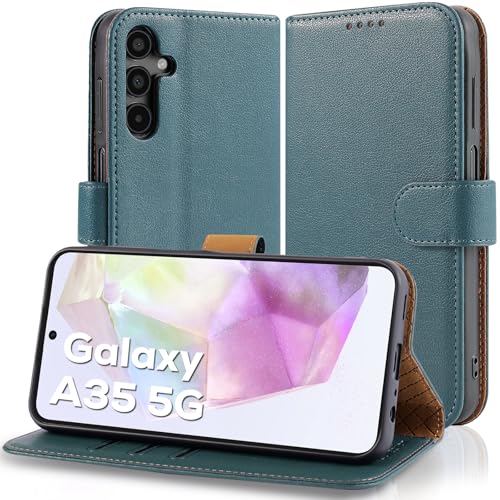 Case Collection für Samsung A35 5G Hülle - Leder Handyhülle mit Kartenfächern [RFID-Blockierung] Stoßfest [Standfunktion] Handy Schutzhülle für Samsung Galaxy A35 5G Hülle von Case Collection