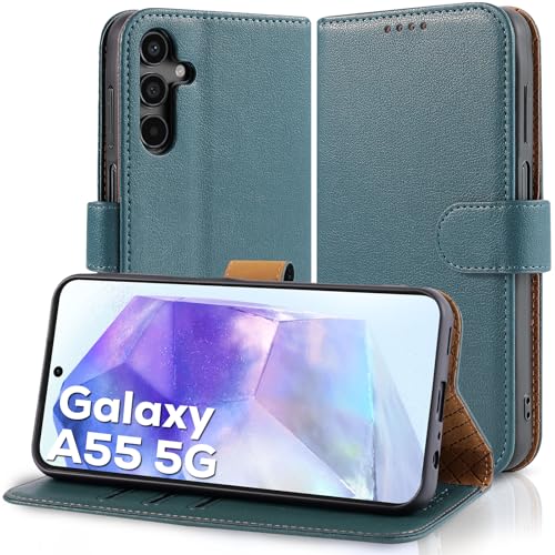Case Collection für Samsung A55 5G Hülle - Leder Handyhülle mit Kartenfächern [RFID-Blockierung] Stoßfest [Ständer] Handy Schutzhülle für Samsung Galaxy A55 5G Hülle von Case Collection