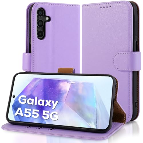 Case Collection für Samsung A55 5G Hülle - Leder Handyhülle mit Kartenfächern [RFID-Blockierung] Stoßfest [Standfunktion] Handy Schutzhülle für Samsung Galaxy A55 5G Hülle von Case Collection