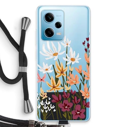 Case Company® - Handykette für Xiaomi Redmi Note 12 Pro 5G Handyhülle mit hochwertiger Kordel zum Umhängen - Painted wildflowers - Smartphone Crossbody - Schutz auf allen Seiten und am Bildschirmrand von Case Company.
