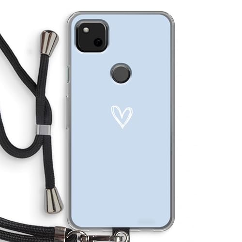 Case Company.® - Handykette für Google Pixel 4a Handyhülle mit hochwertiger Kordel zum Umhängen - Kleines Herz Blau - Smartphone Crossbody - Schutz auf Allen Seiten und am Bildschirmrand von Case Company.