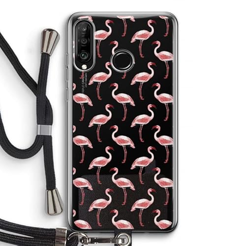Case Company.® - Handykette für Huawei P30 Lite Handyhülle mit hochwertiger Kordel zum Umhängen - Flamingo grün - Smartphone Crossbody - Schutz auf Allen Seiten und am Bildschirmrand von Case Company.