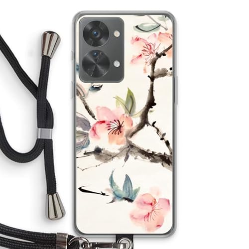 Case Company.® - Handykette für OnePlus Nord 2T Handyhülle mit hochwertiger Kordel zum Umhängen - Japanische Blumen - Smartphone Crossbody - Schutz auf Allen Seiten und am Bildschirmrand von Case Company.