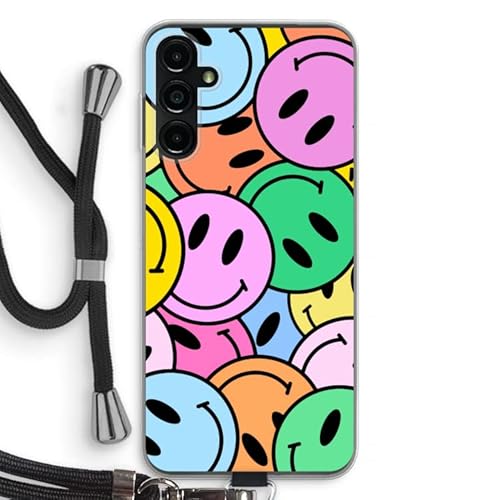 Case Company.® - Handykette für Samsung Galaxy A14 Handyhülle mit hochwertiger Kordel zum Umhängen - Smiley N°1 - Smartphone Crossbody - Schutz auf Allen Seiten und am Bildschirmrand von Case Company.