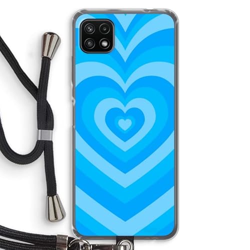 Case Company.® - Handykette für Samsung Galaxy A22 5G Handyhülle mit hochwertiger Kordel zum Umhängen - Herz Blau - Smartphone Crossbody - Schutz auf Allen Seiten und am Bildschirmrand von Case Company.