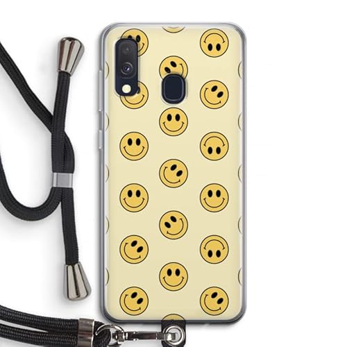 Case Company.® - Handykette für Samsung Galaxy A40 Handyhülle mit hochwertiger Kordel zum Umhängen - Smiley N°2 - Smartphone Crossbody - Schutz auf Allen Seiten und am Bildschirmrand von Case Company.