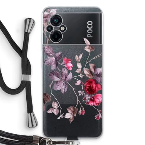 Case Company.® - Handykette für Xiaomi Poco M5 Handyhülle mit hochwertiger Kordel zum Umhängen - Schöne Blumen - Smartphone Crossbody - Schutz auf Allen Seiten und am Bildschirmrand von Case Company.
